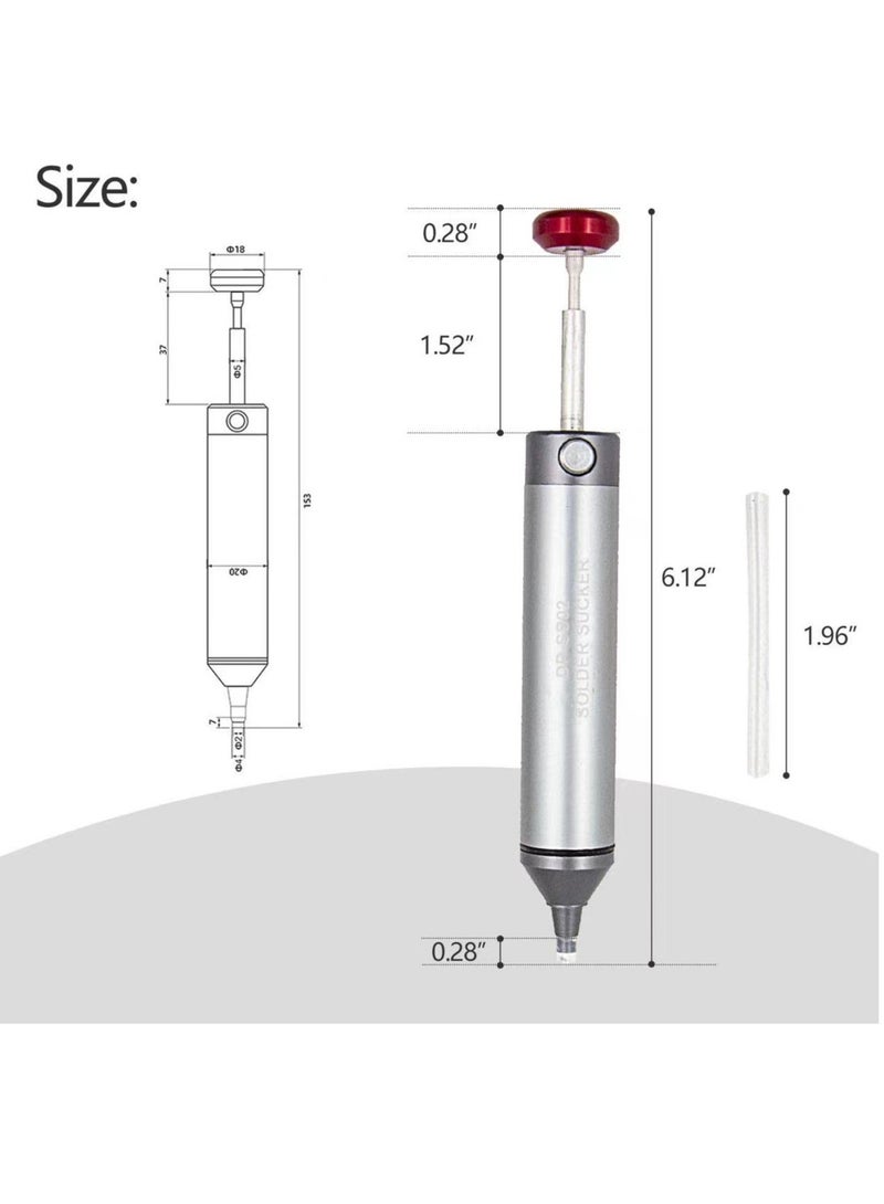 SYOSI SYOSI Desoldering Pump Solder Sucker, Desoldering Tool for Through-Hole Desoldering with Strong Vacuum Suction, Heat Resistant Elastic Silicone Tube - Image 3