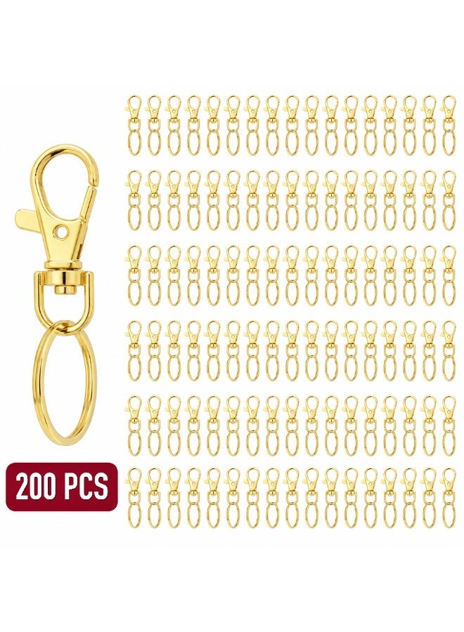KeyAmor 200-Piece Gold DIY Keychain Hardware Set With Swivel Clasps Split Rings Chains And Opening Rings - Image 1