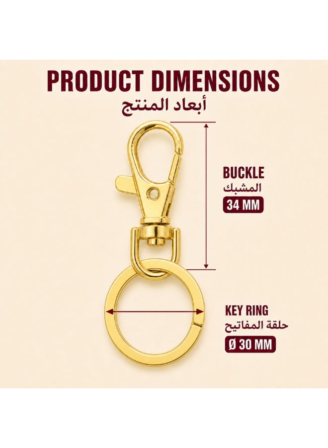 KeyAmor 200-Piece Gold DIY Keychain Hardware Set With Swivel Clasps Split Rings Chains And Opening Rings - Image 5