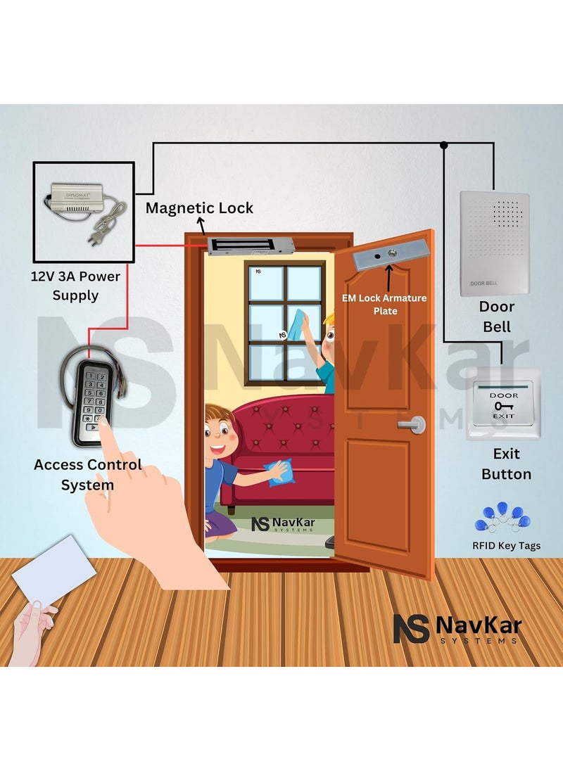 NAVKAR SYSTEMS NAVKAR SYSTEMS Weather Proof Card Access Control with Electromagnetic Lock 600lbs  - Image 4