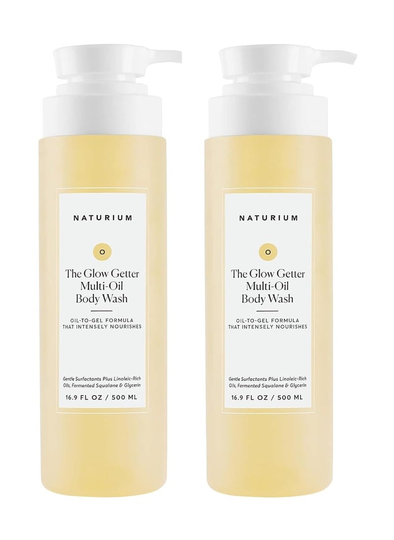 NATURIUM Naturium The Glow Getter Multi-Oil Hydrating Body Wash, Gentle Cleanser, 16.9 oz (Duo 2-Pack)  - Image 1