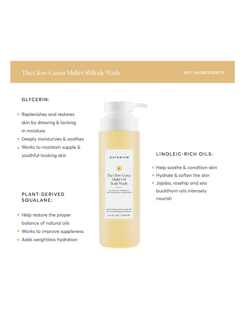 NATURIUM Naturium The Glow Getter Multi-Oil Hydrating Body Wash, Gentle Cleanser, 16.9 oz (Duo 2-Pack)  - Image 2