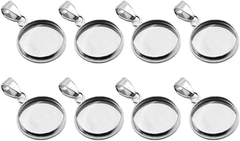 comfrt Round Epoxy Dome Tiles 20Pcs Blank Bezel Pendant Connector Trays Round Settings Base for DIY Jewelry Making Earring Necklace 25mm Jewelry Pendant Tray - Image 1