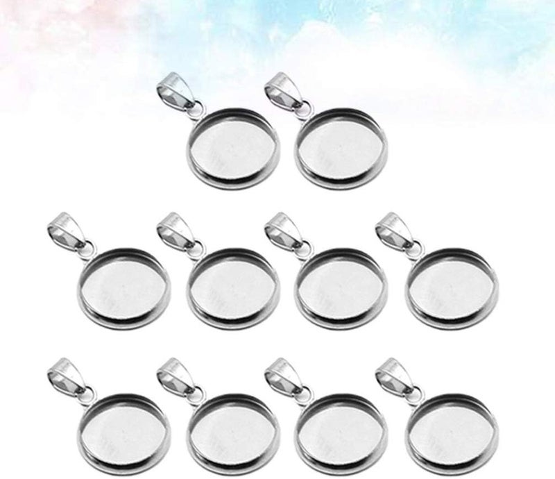comfrt Round Epoxy Dome Tiles 20Pcs Blank Bezel Pendant Connector Trays Round Settings Base for DIY Jewelry Making Earring Necklace 25mm Jewelry Pendant Tray - Image 3
