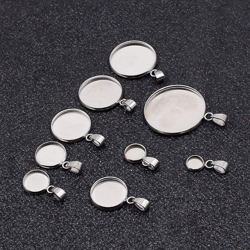 comfrt Round Epoxy Dome Tiles 20Pcs Blank Bezel Pendant Connector Trays Round Settings Base for DIY Jewelry Making Earring Necklace 25mm Jewelry Pendant Tray - Image 5