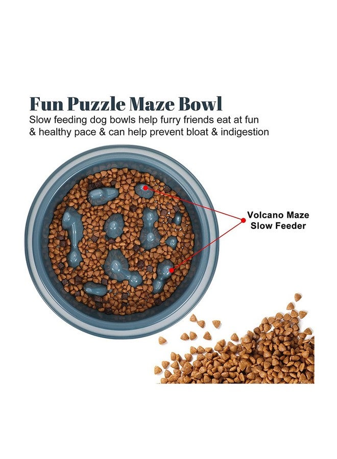 إيميلي بيتس وعاء طعام بطيء متين للكلاب يبطئ سرعة الأكل ويزيد من وقت الأكل، ويمنع الاختناق، ولا ينزلق وسهل التنظيف (أخضر) - Image 2
