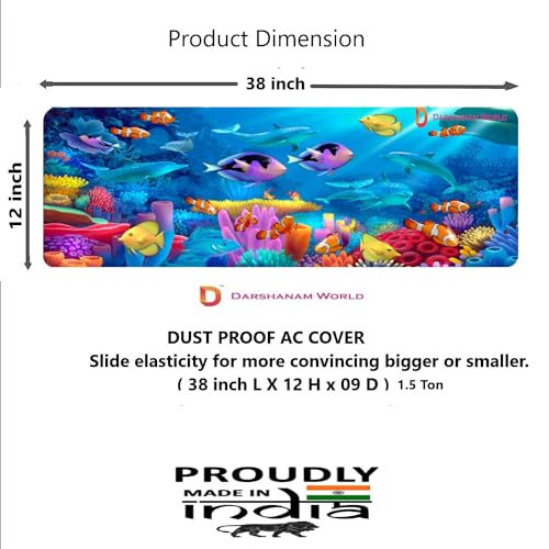 DARSHANAM WORLD Polyester New Printed Air Conditioning Dust Cover Folding Designer Ac Cover For Indoor Split Ac 1.5 Ton (97 X 31 X 21 .5Cm | Printed) - Image 4