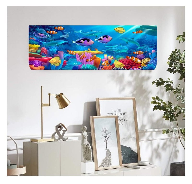 DARSHANAM WORLD Polyester New Printed Air Conditioning Dust Cover Folding Designer Ac Cover For Indoor Split Ac 1.5 Ton (97 X 31 X 21 .5Cm | Printed) - Image 2