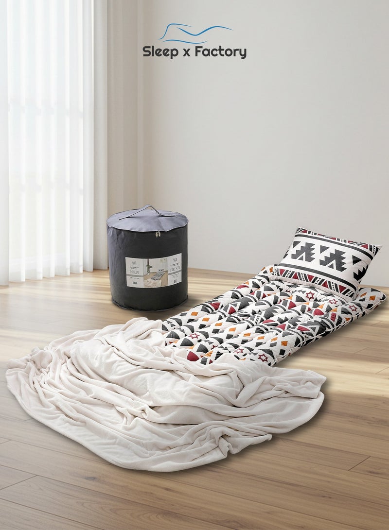 Sleep x Factory Guest & Travel Comfort Pack – Foldable Mattress, Blanket & Pillow – Premium Edition  - Image 1