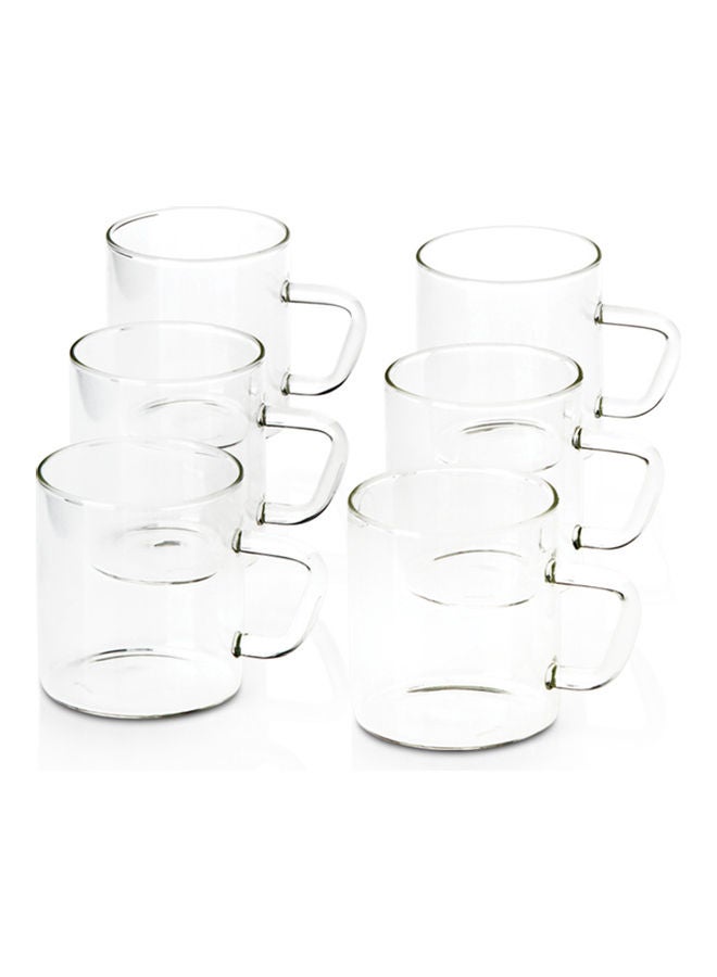 BOROSIL Set of 6 Classic Glass Mugs Clear 190ml - Image 3