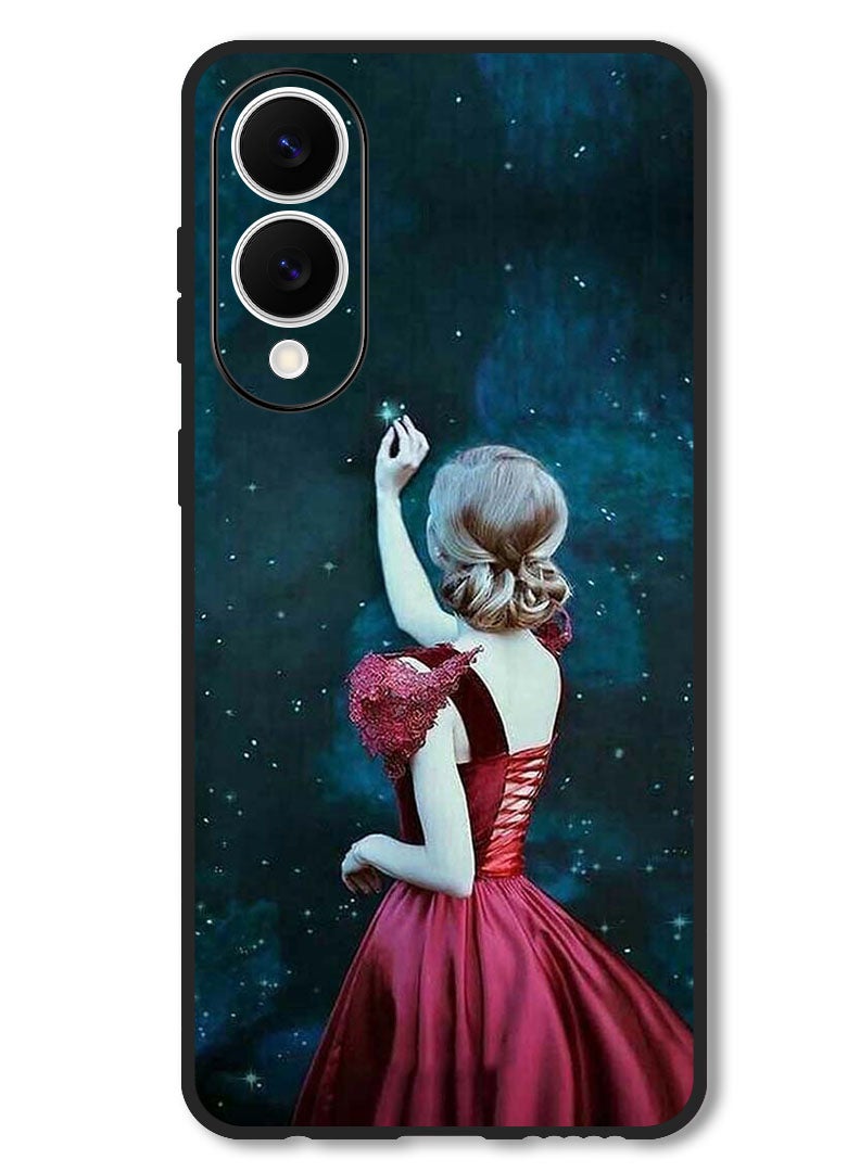 Theodor Case Compatible with Samsung Galaxy S25 Edge 6.7 Inch Protection Shockproof Bumper Cover Girl Touching Star - Image 1