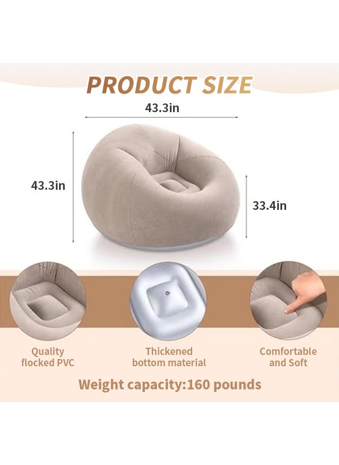 Air Sofa Inflatable Lazy Sofa Chair, No Bean Bag Inflatable Chair, Bean Bag Game Lounger, Washable Living Room Bedroom Bean Bag Chair, Super Soft