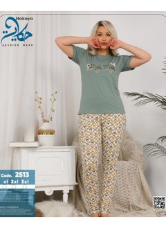 Star Tex Women's 2 Piece Pajama Set T-Shirt Pants Elegant Cotton Pajama Set  - Image 3