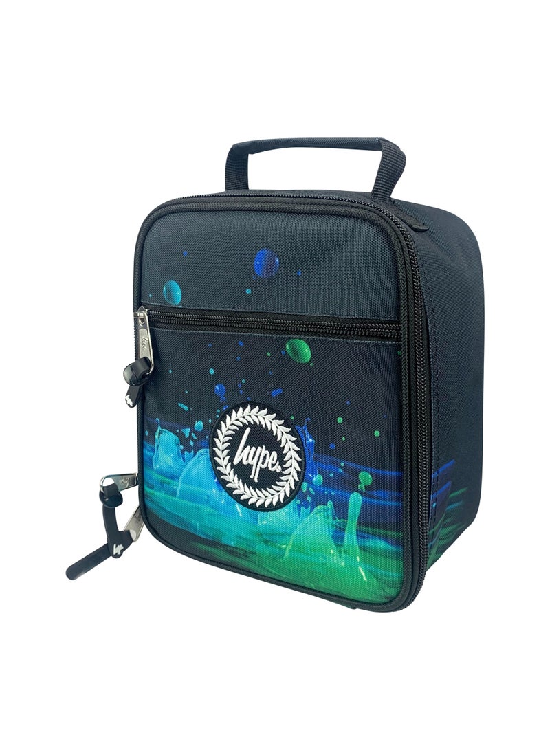 HYPE Kids Lunch Bag Black 3D Droplets | 4L Insulated Lunch Box | Thermal PVC Lining | Boys Girls School Picnic - Image 2