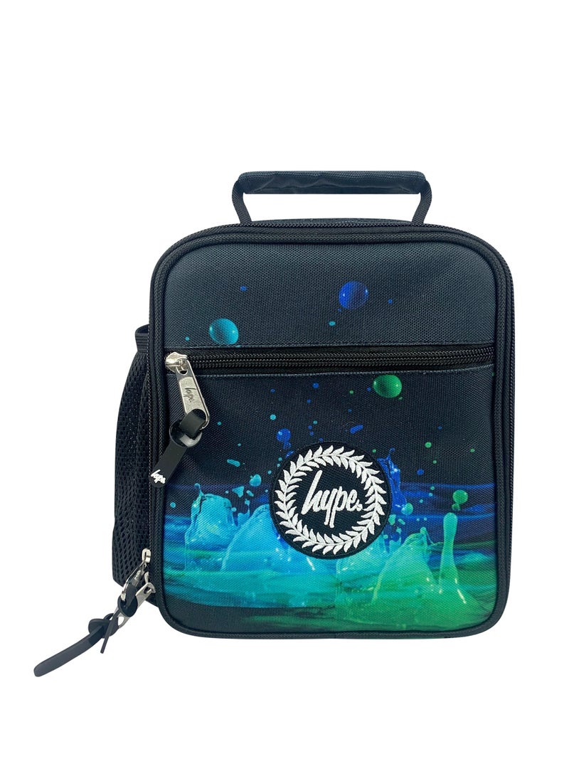 HYPE Kids Lunch Bag Black 3D Droplets | 4L Insulated Lunch Box | Thermal PVC Lining | Boys Girls School Picnic - Image 1