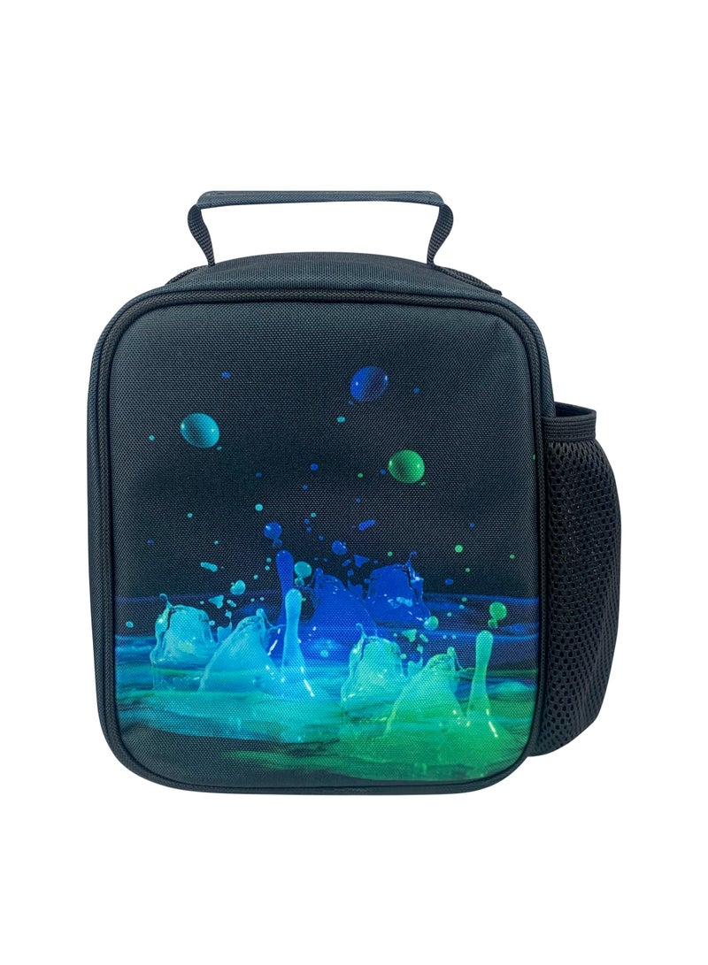 HYPE Kids Lunch Bag Black 3D Droplets | 4L Insulated Lunch Box | Thermal PVC Lining | Boys Girls School Picnic - Image 4