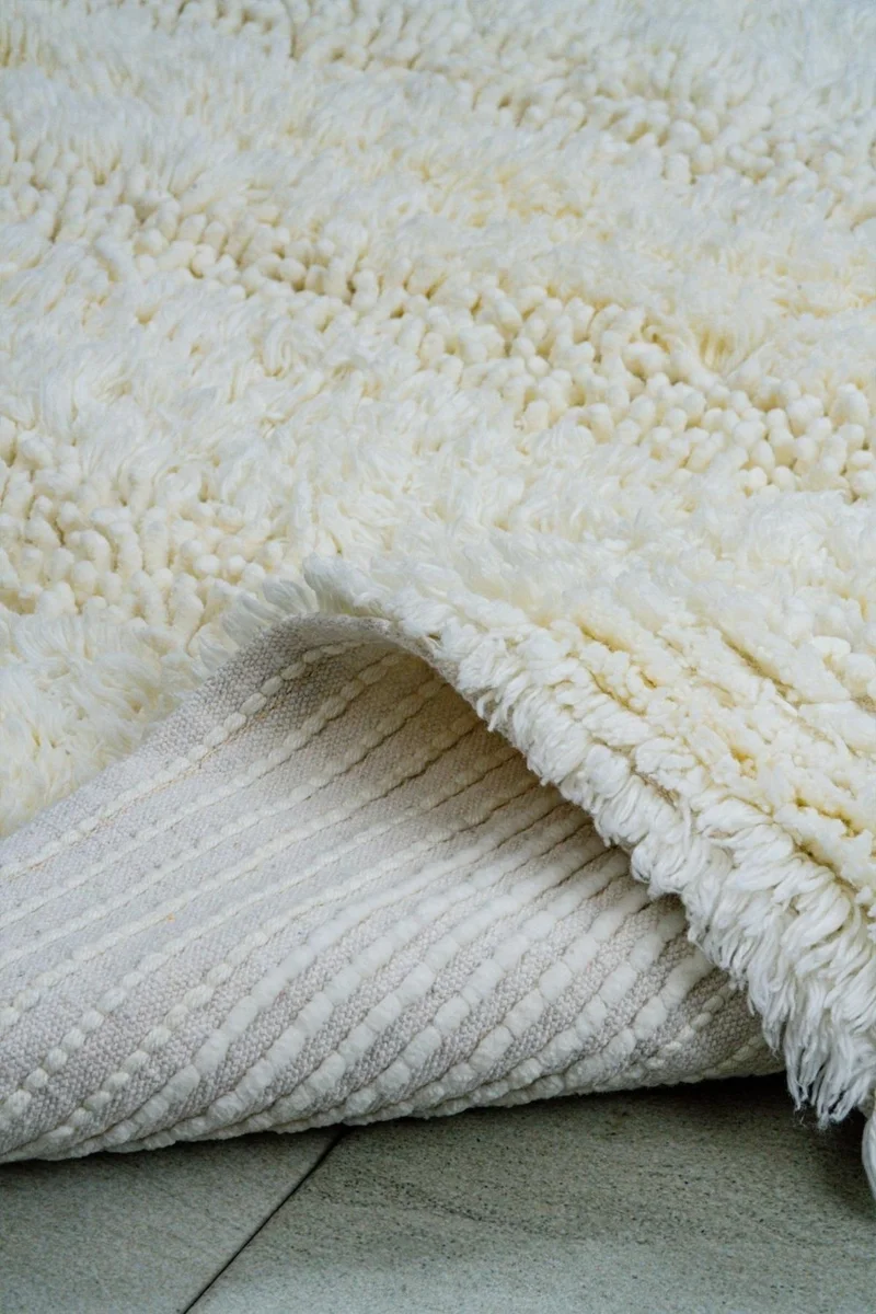 Bluenity Luxury Softy Natural Cotton 2-Piece Bath Mat Set 60X100+50X60 White