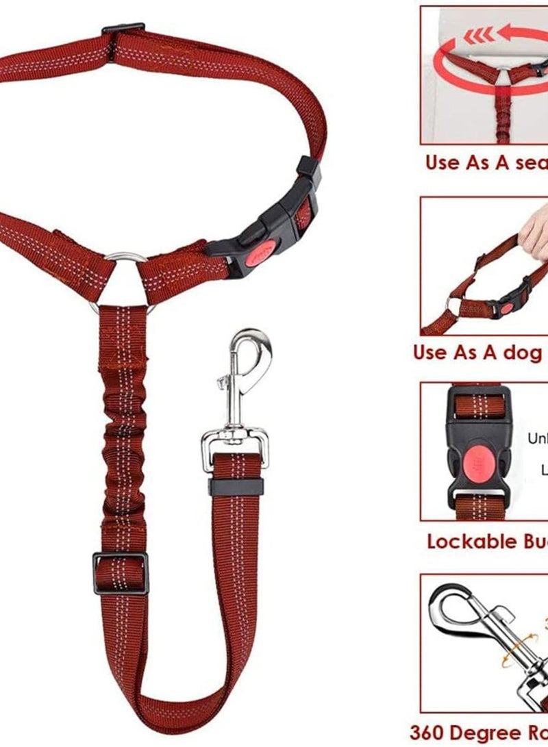 GGOOT Pet Rope Dog Seat Belt Harness Adjustable Dog Cat Safety Leads Car Seat Belt Nylon Vehicle Seatbelts for Dogs Vehicle Travel Pet Products Pet Traction Rope(Elastic E)  - Image 3