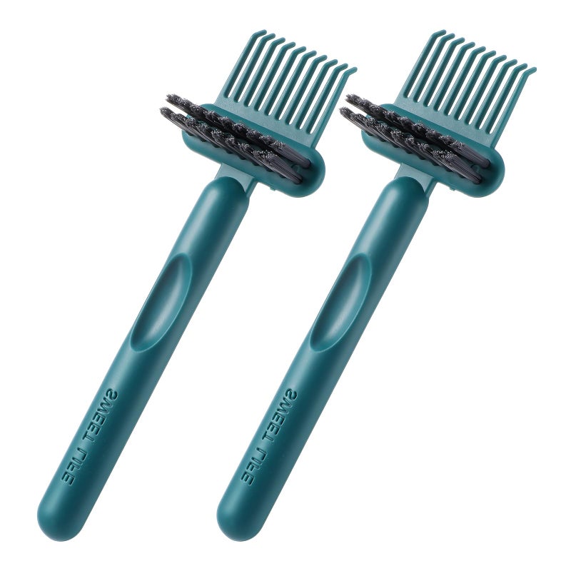 2Pcs 2in1 Hair Brush Cleaner Remover Tool Brush Cleaning Tool Comb Cleaner Effective Hairbrush Cleaner Hair Brush Remover Rake for Man Woman Home Travel Salon Removing Hair Dust