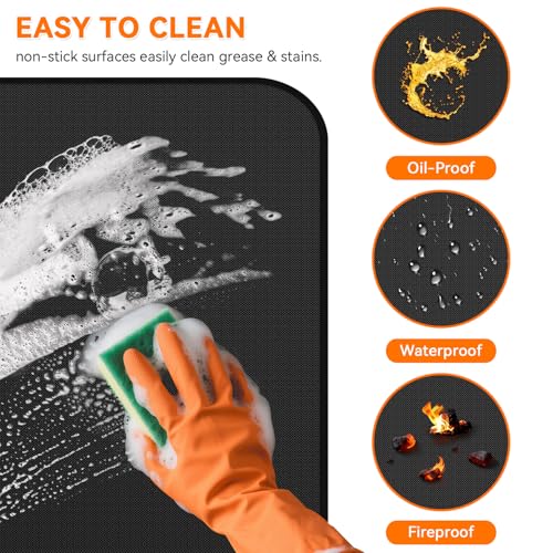 GRIBUDDY Fireplace Mat Fireproof, 42 x 24 Inch Hearth Rugs for Fireplaces Fire Resistant, Indoor Fire Pit Wood Stove Pads, Outdoor Under Grill Mats, Protect Floors and Decks from Sparks Embers - Image 5