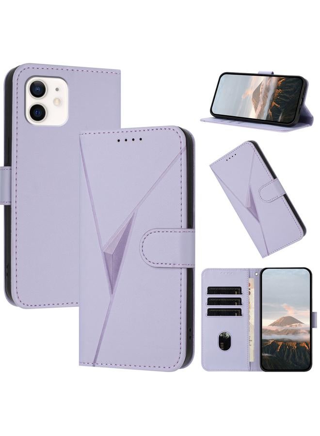 Zaboon Case For iPhone 12 / 12 Pro Triangle Pattern Buckle Clasp Leather Phone Case - Image 1