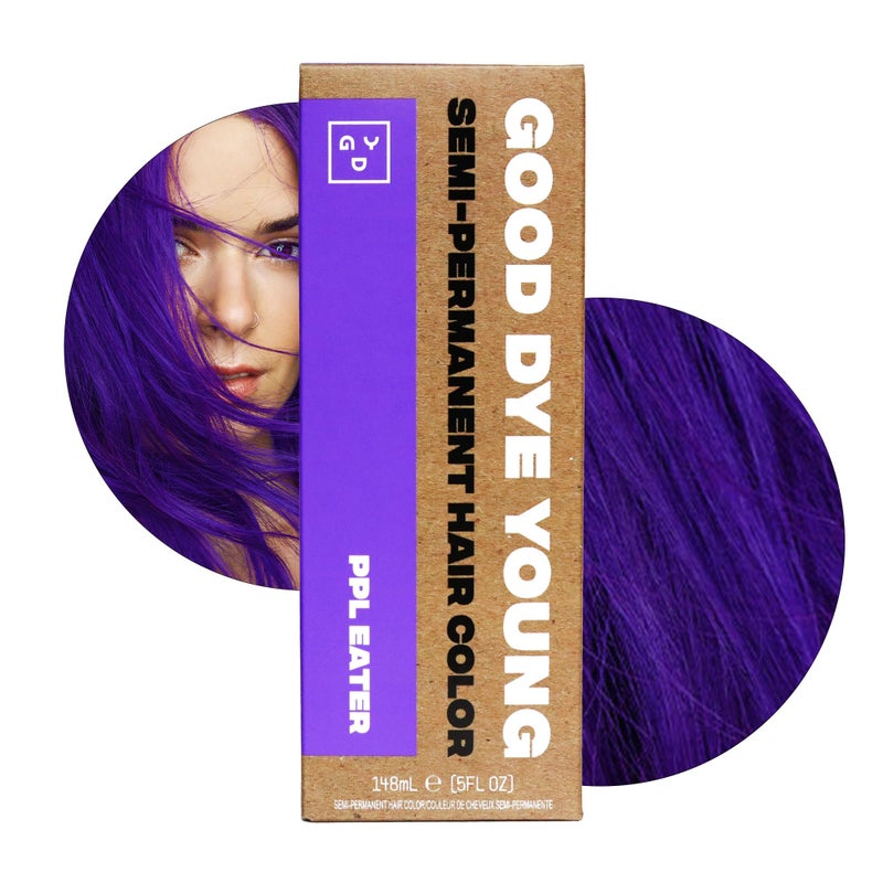 Good Dye Young SemiPermanent Hair Color Vegan and CrueltyFree Purple Hair Dye Last up to 24 Washes NonDamaging Conditioning Hair Color 5FL OZ PPL Eater