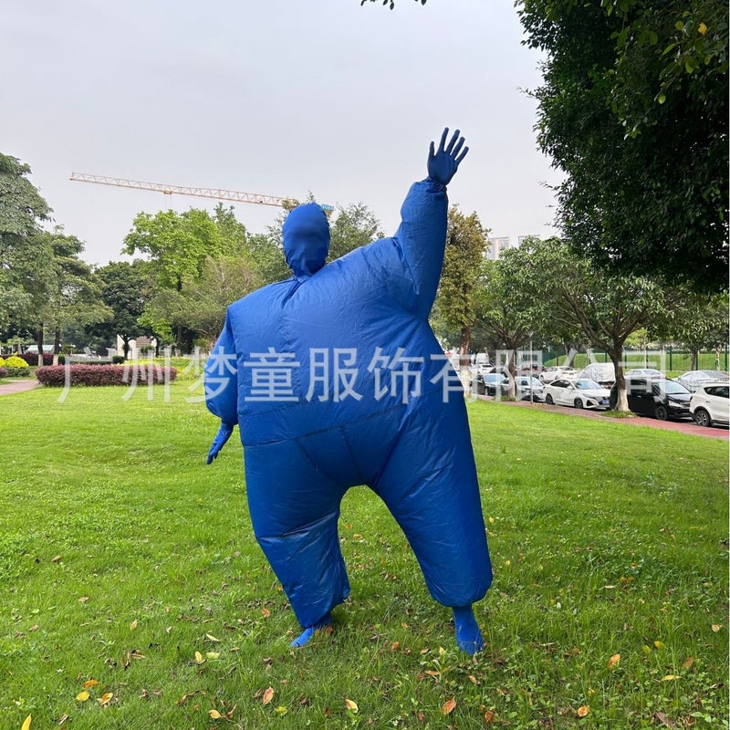 35. Specially Designed For Halloween White Salmon Inflatable Clothing Role-Playing Outdoor Activities Invisible Funny Masked Inflatable - Image 1