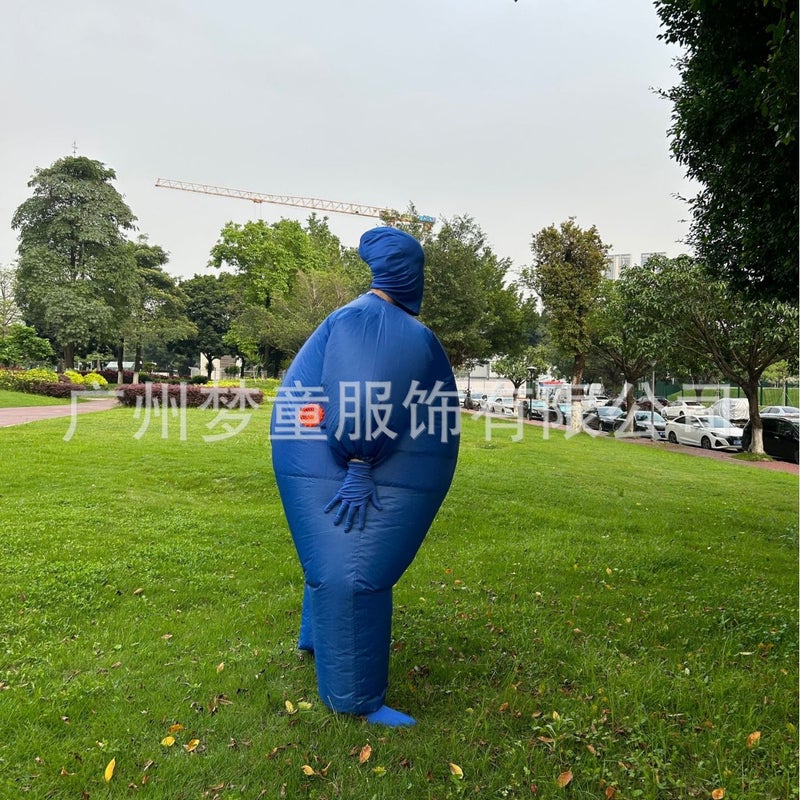 35. Specially Designed For Halloween White Salmon Inflatable Clothing Role-Playing Outdoor Activities Invisible Funny Masked Inflatable - Image 5