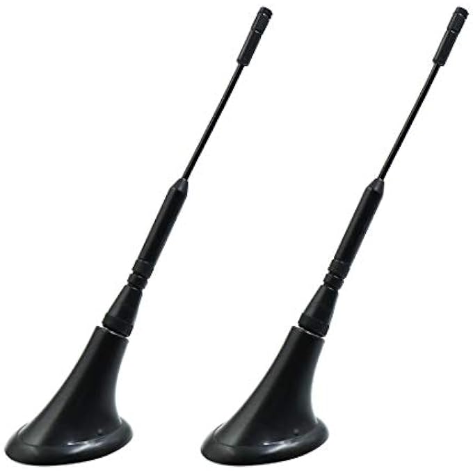 rayihni 2pcs DC 12V Black Adhesive Base Car Vehicle Roof Mount Decorative Antenna Aerial - Image 1