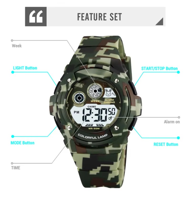 SKMEI  Model 2430 China Wholesales Kid Digital Watch Instructions Water Resistant Digital Watch Cheap Brand - Image 4