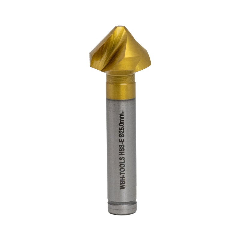 HSS-E Co5 90° Spiral Countersink 25mm Uneven Pitch TiN Coated | Chatter-Free Deburring Tool Dubai UAE