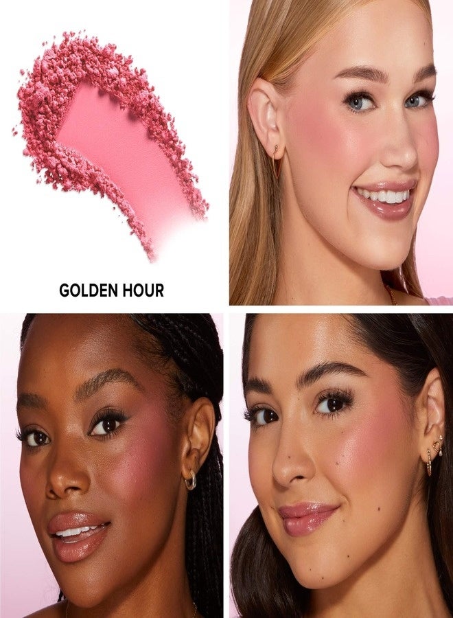 Too FacedCosmetics Too Faced Cloud Crush Blurring Powder Blush –  Golden Hour (5g) – Satin Peach Pink, Ultra-Smooth Velvet Powder Blush with Blurring, Buildable & Long-Wearing Soft-Focus Finish - Image 2