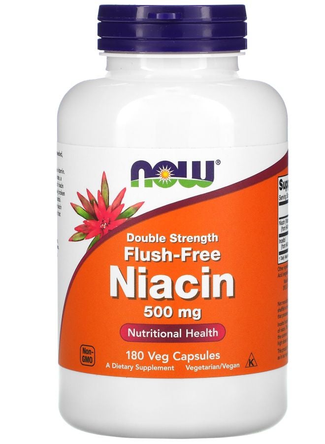 now نياسين خالي من الاحمرار قوة مزدوجة 500 ملغ 180 كبسولة نباتية