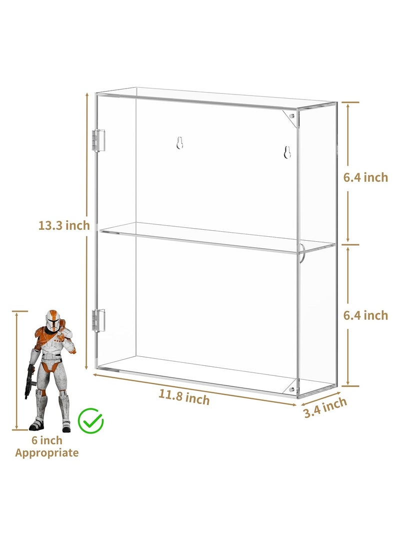 TPGP Acrylic Display Case, Clear Display Case for Funko Pop Figures, Wall Mounted or Desktop Dustproof Display Cabinet Box for Collectibles, Rock, Crystals, Mini Toys, Amiibo (3 Tiers) - Image 2
