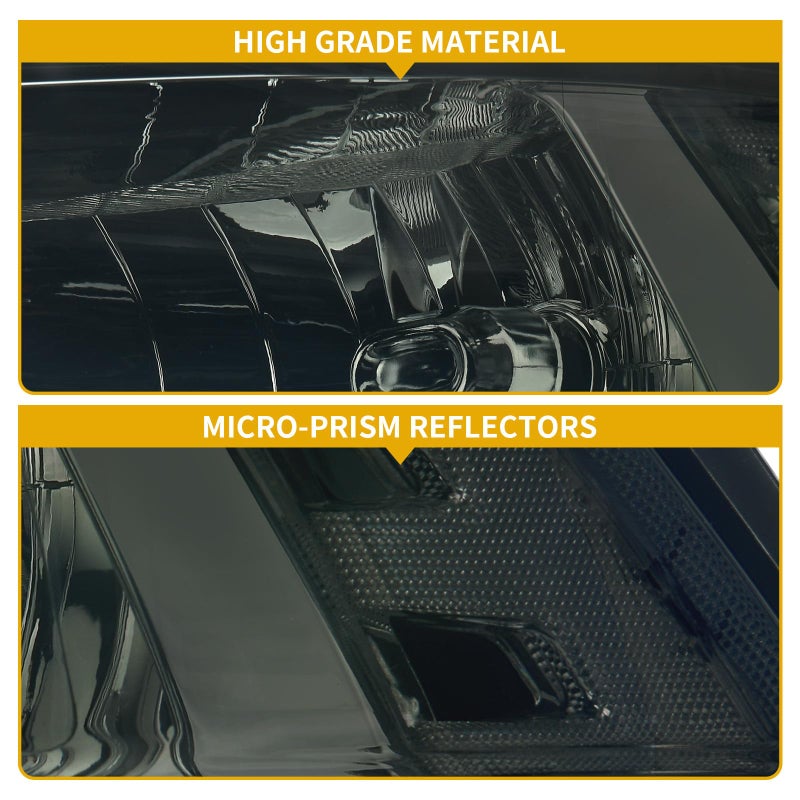 DWVO Headlights Assembly Compatible with 2009-2018 Dodge Ram 1500 2500 3500/2019-2022 Ram 1500 Classic Pickup Quad Headlamp Replacement Smoke Lens Clear Reflector (Only for Quad Models) - Image 3