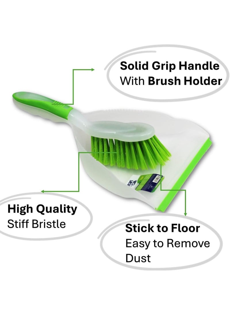 كلين and كير طقم تنظيف منزلي متكامل مكون من 6 قطع (Clean & Care) - يشمل مكنسة، وممسحة أرضيات، وممسحة زجاج (ممسحة مطاطية)، وممسحة دوارة، وفرشاة مرحاض مع حامل، وجاروف، وفرشاة فرك - مناسب للمنزل والمطبخ والمكتب - ألوان متنوعة. - Image 3