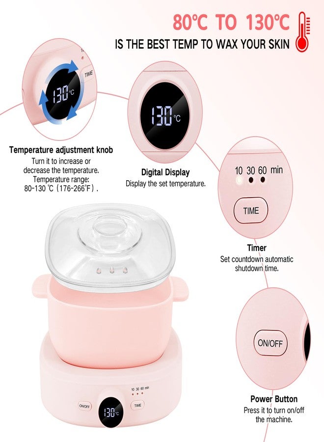 Moosec Wax Warmer Hair Removal, Adjustable Temperature, Digital Display Professional Hot Wax Warmer Pot with Silicone Bowl, Timer setting - Image 2
