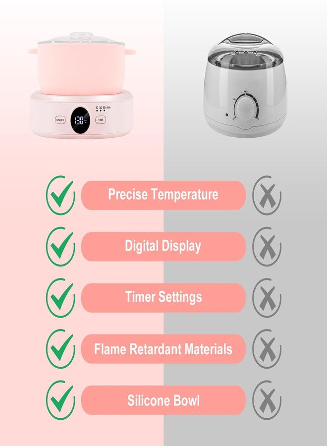 Moosec Wax Warmer Hair Removal, Adjustable Temperature, Digital Display Professional Hot Wax Warmer Pot with Silicone Bowl, Timer setting - Image 5