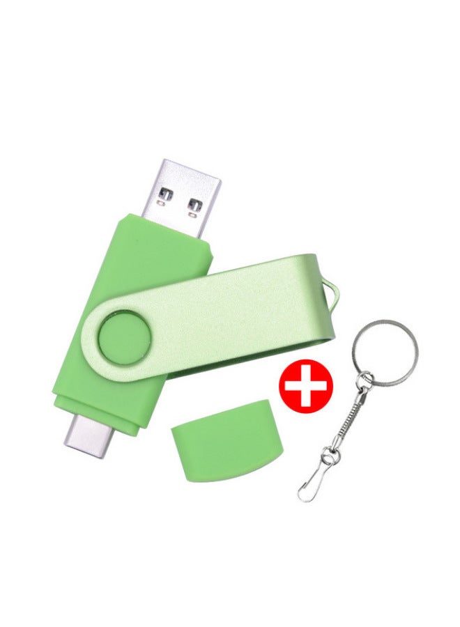 TYPE-C Mobile Phone U Disk OTG Rotating U Disk Can Be Fixed LOGO U Disk 8G16G32G64G128G Gift U Disk-color:green-capacity:32GB - Image 1