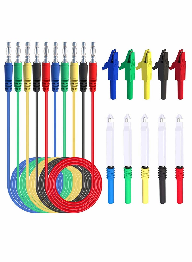 Automotive Multimeter Circuit Tester Kit with Banana Plug Test Leads, Alligator Clips, Insulation Wire, and Piercing Probes for Diagnostic Testing - Image 1