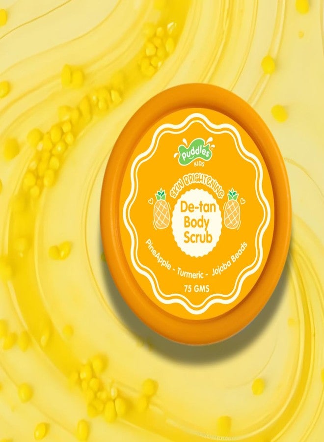 Puddles Kids De-Tan Body Scrub (75 GM) | Gentle Tan Removal for Ages 2-10 | Pineapple, Jojoba Beads & Turmeric | Exfoliates, Brightens & Nourishes | Soft on Skin, Harsh on Tan - Image 1
