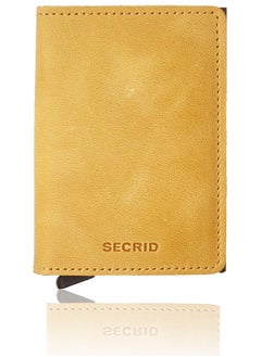 SECRID Slim Wallet Genuine Vintage Leather Rfid Safe Card Case For Max 12 Cards (Ochre)  - Image 1