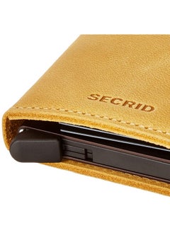 SECRID Slim Wallet Genuine Vintage Leather Rfid Safe Card Case For Max 12 Cards (Ochre)  - Image 2