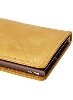 SECRID Slim Wallet Genuine Vintage Leather Rfid Safe Card Case For Max 12 Cards (Ochre)  - Image 3