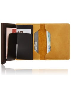 SECRID Slim Wallet Genuine Vintage Leather Rfid Safe Card Case For Max 12 Cards (Ochre)  - Image 5