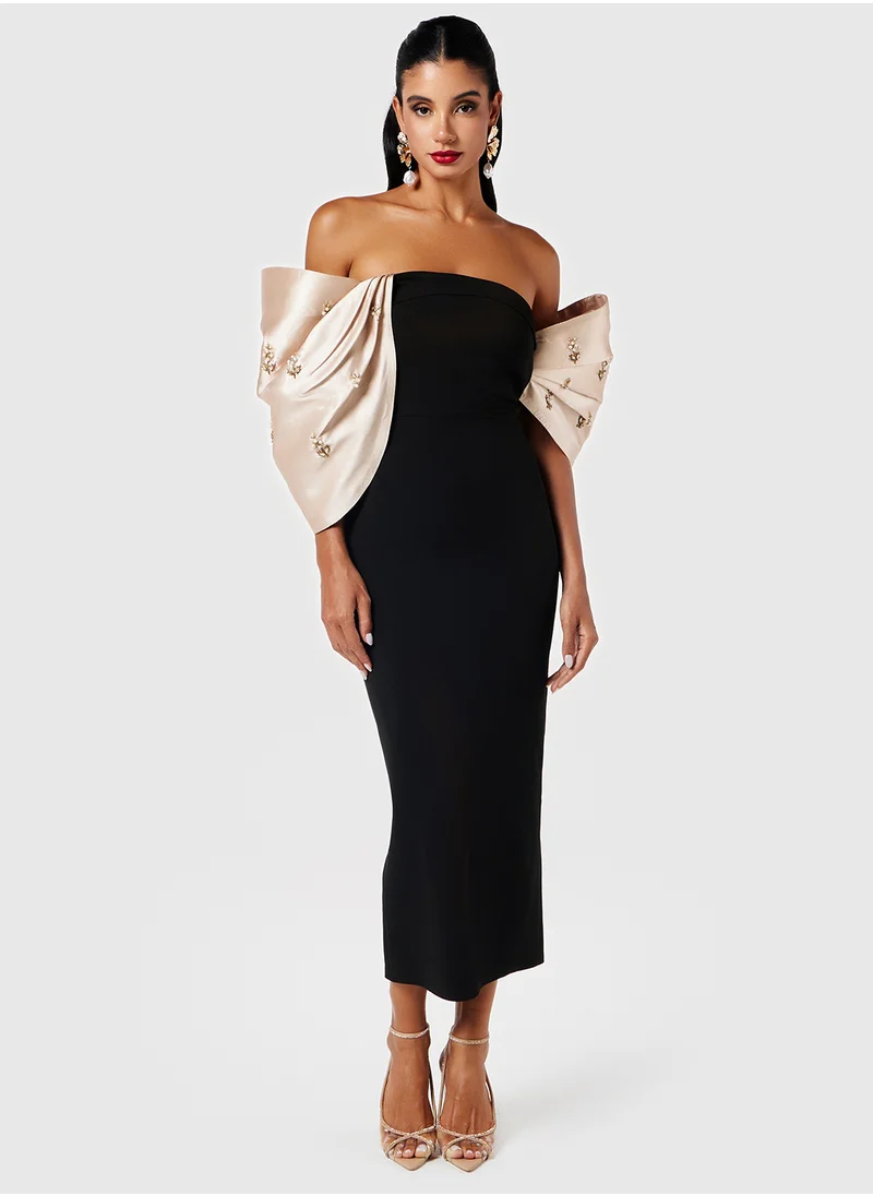 ثريدز باي اجوني Bardot Midi Dress