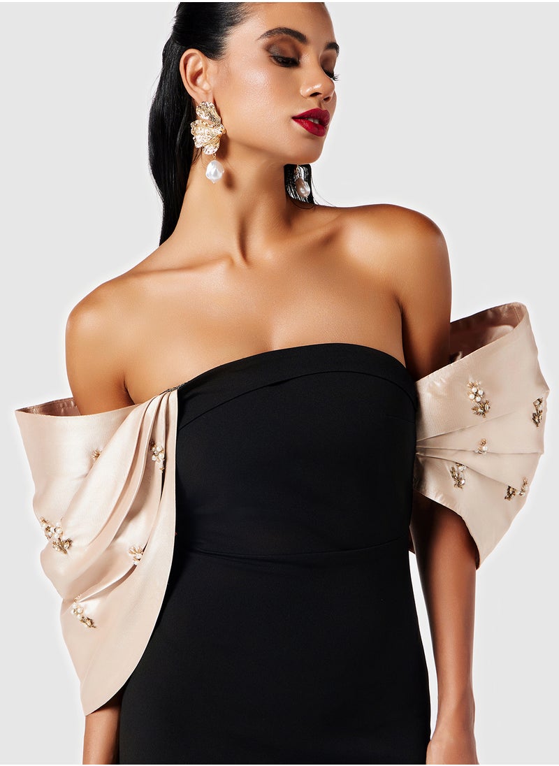 Threadz by Ajooni - Bardot Midi Dress - Image 1