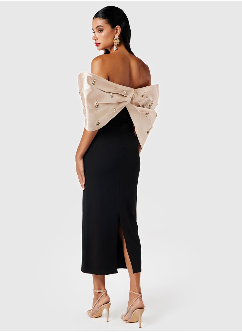 Threadz by Ajooni - Bardot Midi Dress - Image 1
