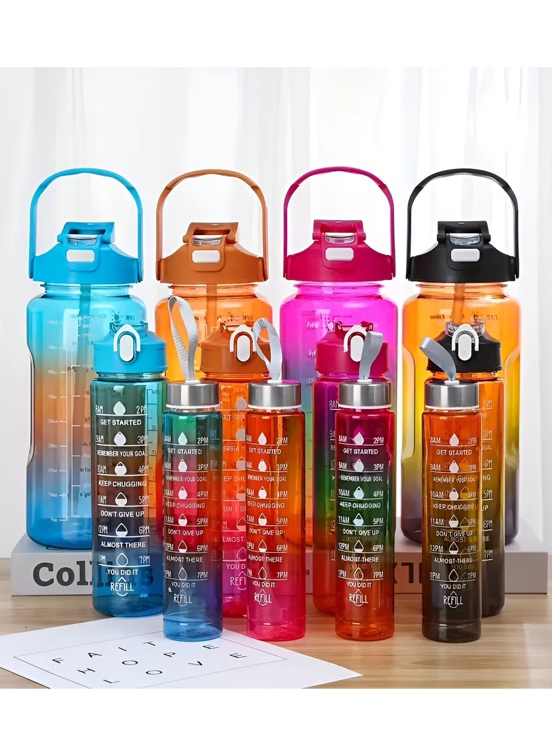 MXM Sports Water Bottles Set of 3, Motivational Plastic Bottle with Time Capacity for School Office Home Gym Fitness Cycling 2L, 700ml, 500ml   (Pink)  - Image 5