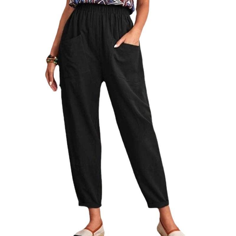 Women's Casual Linen-Cotton Cropped Pants - Image 5